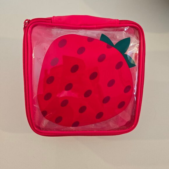 💥3/$24💥 Strawberry graphic zipper pouch organizer cosmetics makeup bag - Picture 3 of 11